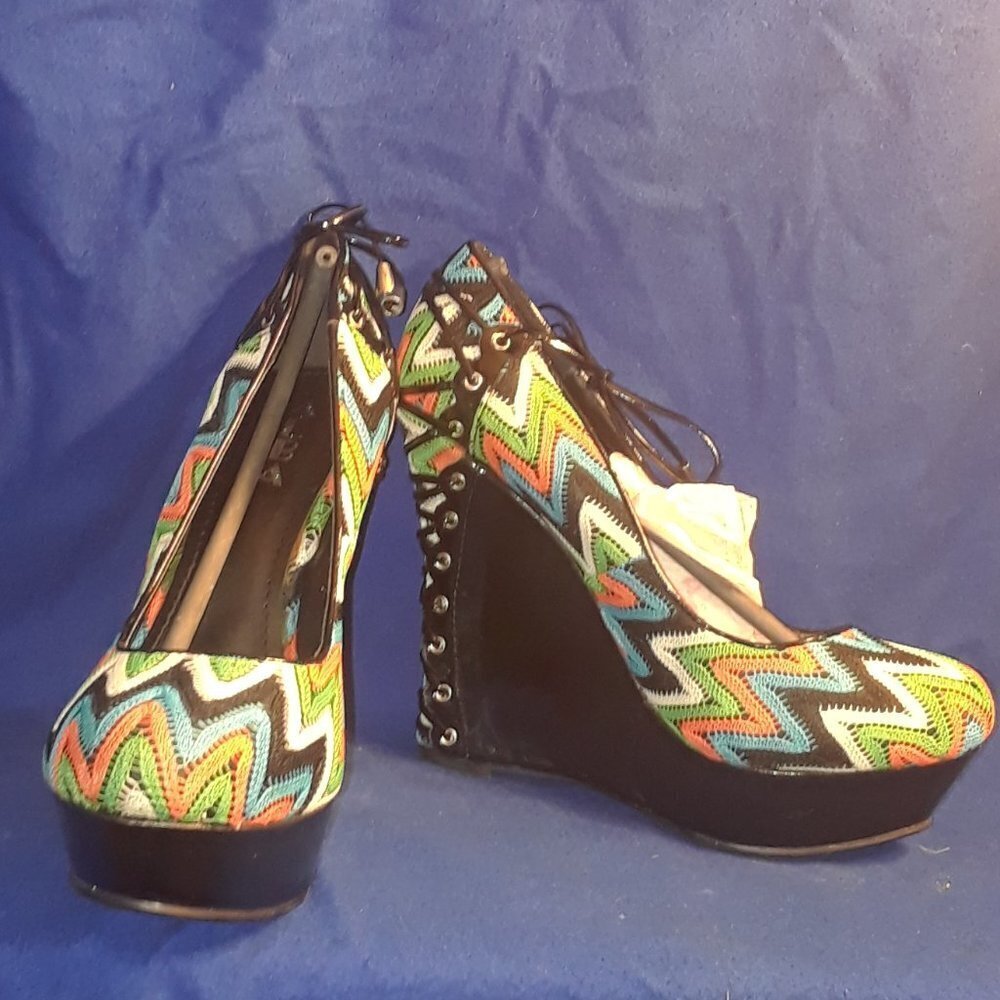 Aztec Print Wedge Heels.